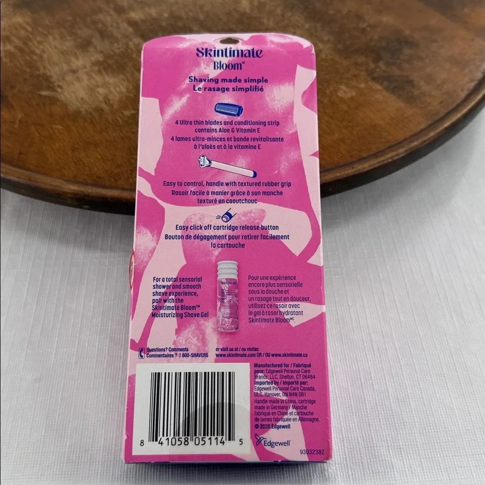 Skintimate Razor Wm Bloom Handle + 2 Refills 4 Blades Pink